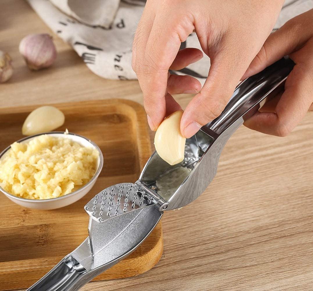 PIPETPET Garlic Press Crusher Professional Squeezer Masher Kitchen Mincer  Tool- Easy to Clean(Stainless Steel) 