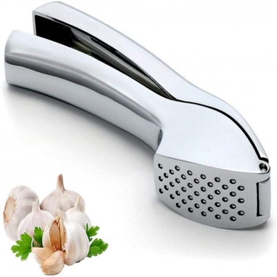 Stainless Steel Garlic Press, Garlic Peeler Crusher and Mincer with Sturdy Design Professional Peeler Easy Squeeze Food Grade Rust proof Easy Squeeze and Clean Dishwasher Safe Ergonomic Comfort Handle